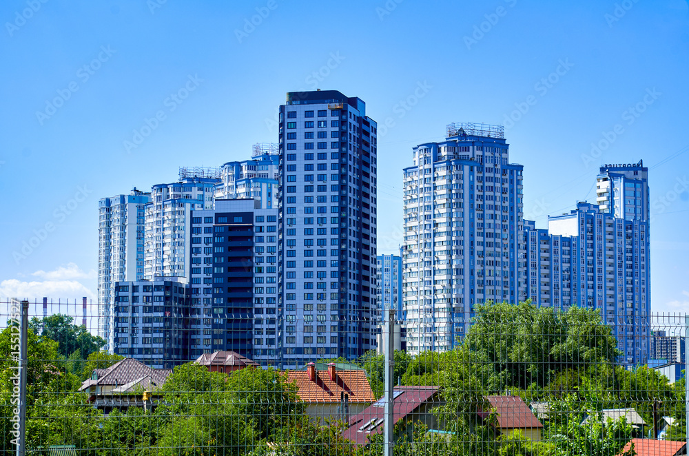 Architecture cityscape view with modern building skyscrapers.