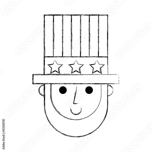 abraham lincoln with hat comic character vector illustration design