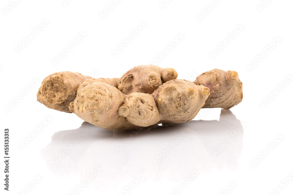 fresh ginger on white background