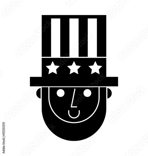 abraham lincoln with hat comic character vector illustration design