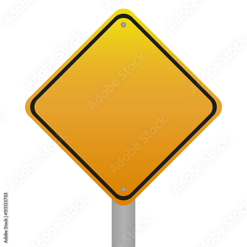 Free Download Blank yellow road sign on white background - GFXLoad