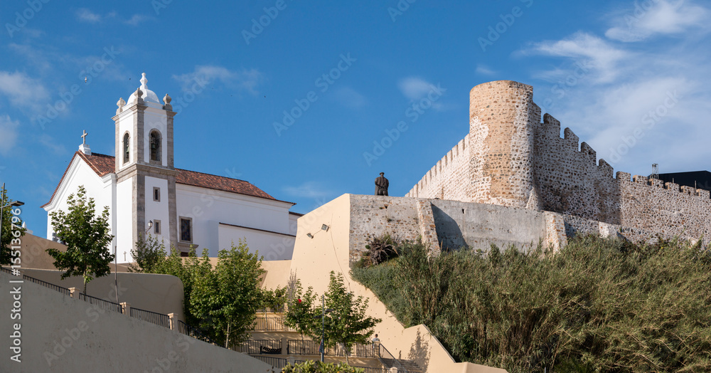 View of the ancient Sines medieval castle and church, located in Portugal.