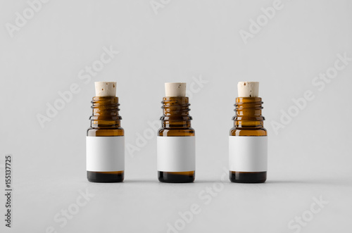 Pharmaceutical Bottle Mock-Up - Three Bottles. Blank Label