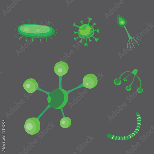 vector set bacteria and virus