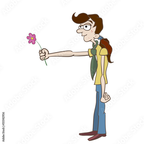 Young Man With A Flower