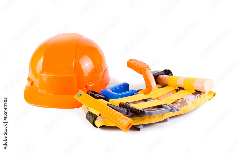 Fototapeta premium Toy helmet and instruments