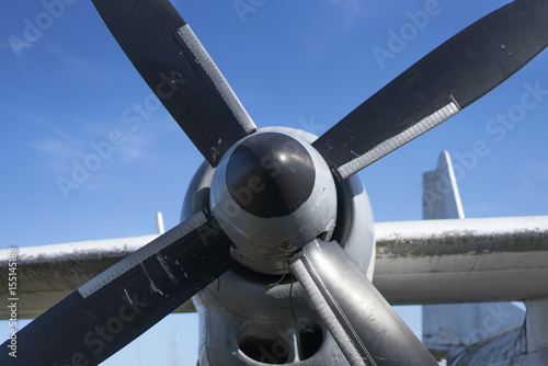 old rusty airplane propeller, close-up view © Radoslav Nedelchev