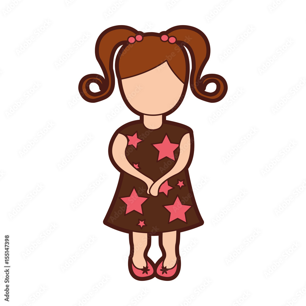 little girl avatar character vector illustration design little girl avatar character vector illustration design