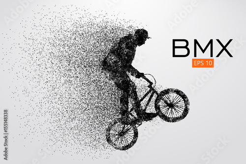 Silhouette of a BMX rider. Vector illustration