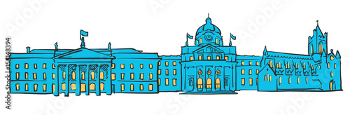 Dublin Ireland Colored Panorama
