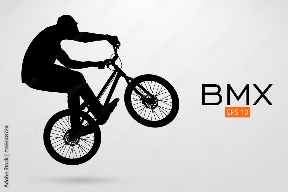 Fototapeta premium Silhouette of a BMX rider. Vector illustration