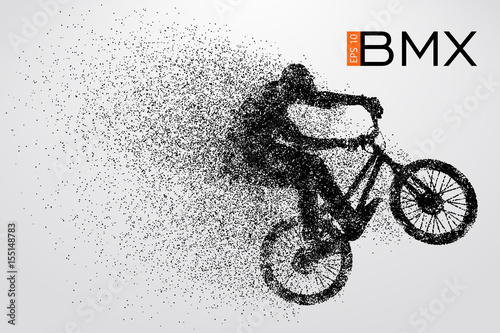 Silhouette of a BMX rider. Vector illustration