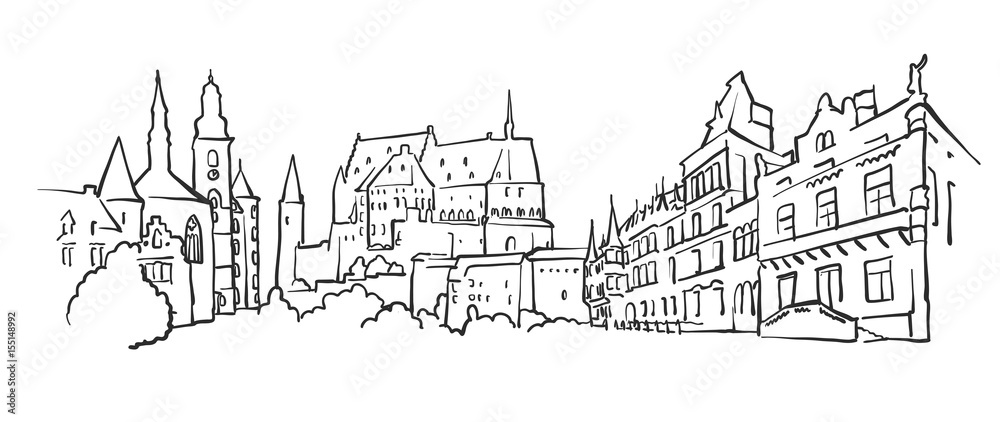 Luxembourg Panorama Sketch
