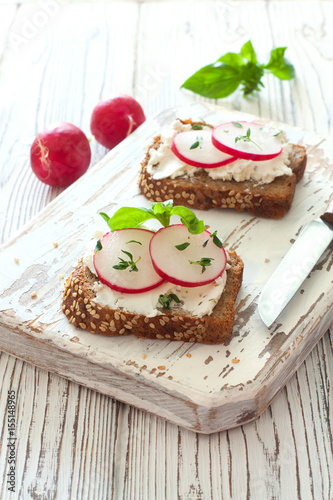 Wallpaper Mural Toasts with rye bread, ricotta and radish Torontodigital.ca
