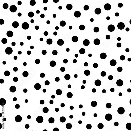 Seamless abstract black and white blank dot pattern