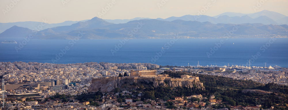 Athens, Greece - Panoramic view of Acropolis