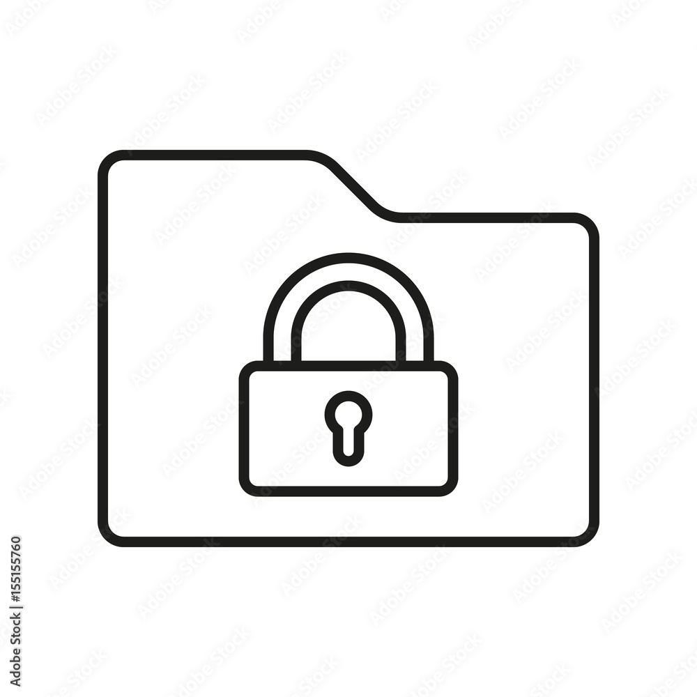 Folder With Lock on white background Folder With Lock on white background
