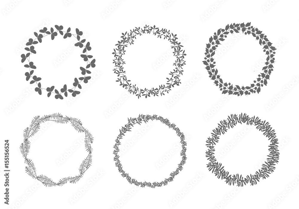 hand  drawn summer elegant and romantic  graphic flower wreath