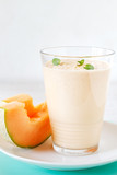 Glass of melon smoothie