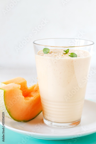 Glass of melon smoothie