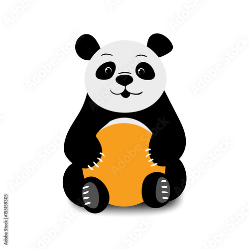 Fototapeta Naklejka Na Ścianę i Meble -  Baby funny cartoon vector bear panda sitting