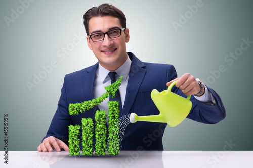 Businessman in recyling sustainable business concept photo