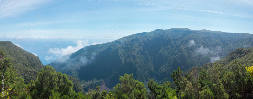 Rainforest hills,  Madeira island, Portugal - obrazy, fototapety, plakaty 