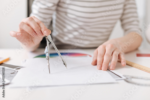 Professional woman making a drawing