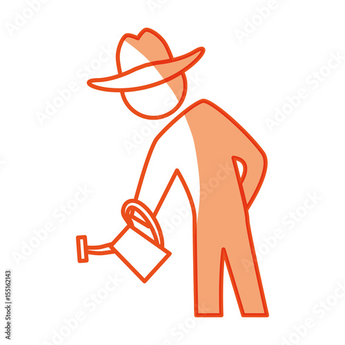 worker gardener pictogram icon vector illustration graphic design