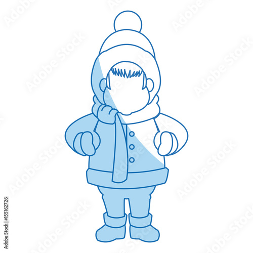 character man carols singer at a winter clothes vector illustration