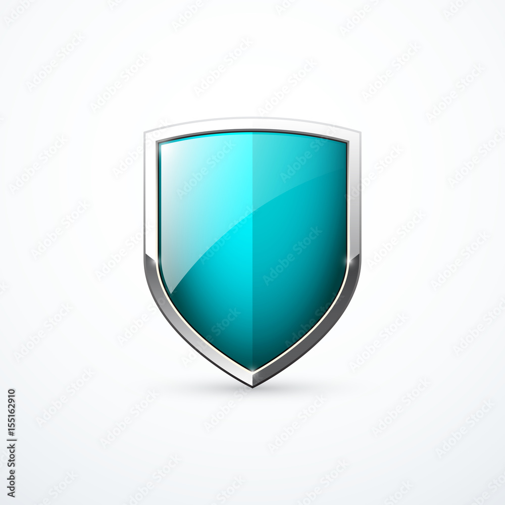 Vector turquoise shield icon Vector turquoise shield icon
