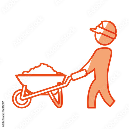 worker man silhouette icon vector illustration graphic design