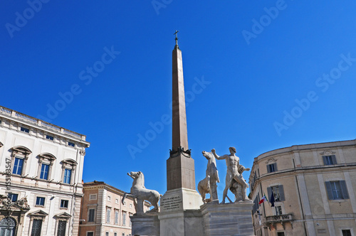 Roma, piazza del Quirinale - fontana e monumento dei Dioscuri