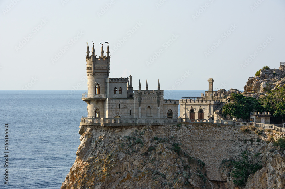 Famous decorative building named Swallow's Nest in Gaspra, Crimea, Russia.