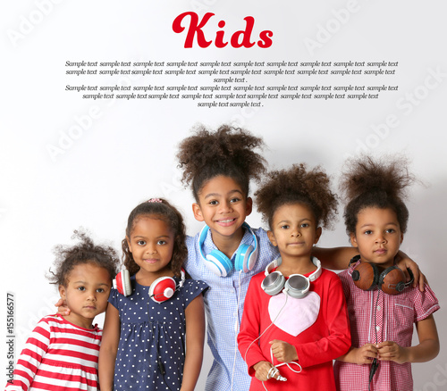 Five cute African girls wit...