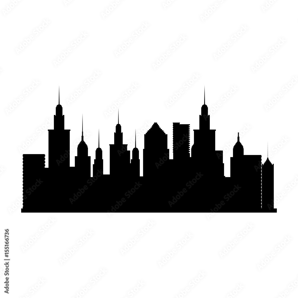 Fototapeta premium city panoramic skyline view. urban architectural buildings. vector illustration