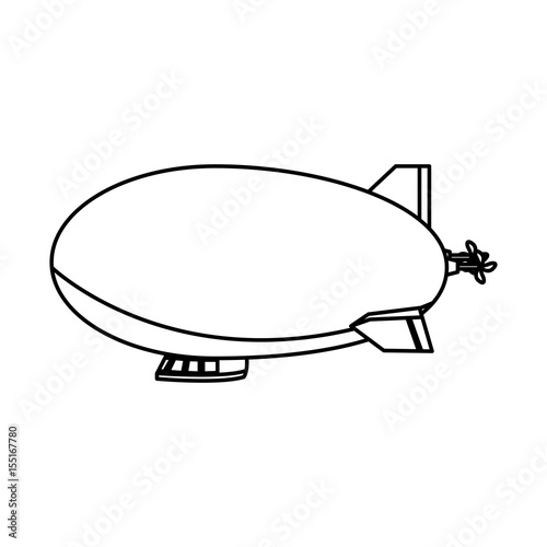 airship zeppelin modern design flat style vector illustration