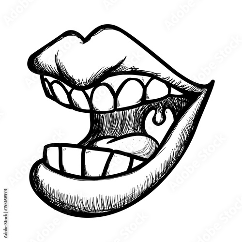 Mouth and lips cartoon icon vector illustration graphic design