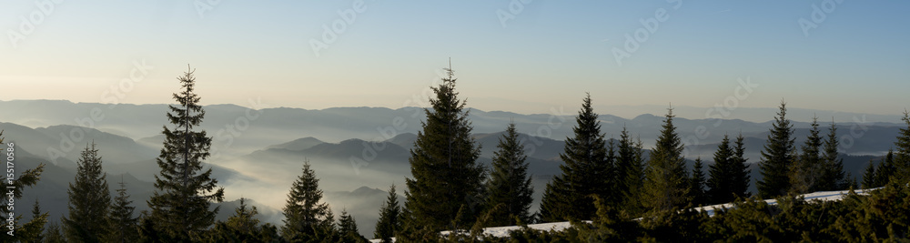 Obraz premium Morning fog panorama