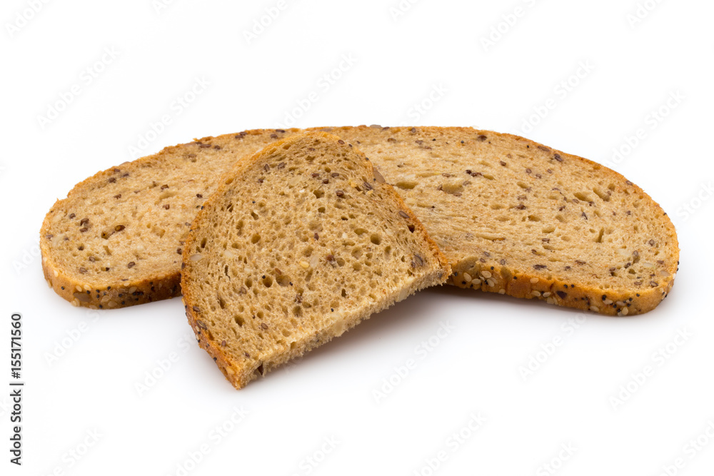 Rye bread slice isolated on white background. Rye bread slice isolated on white background.
