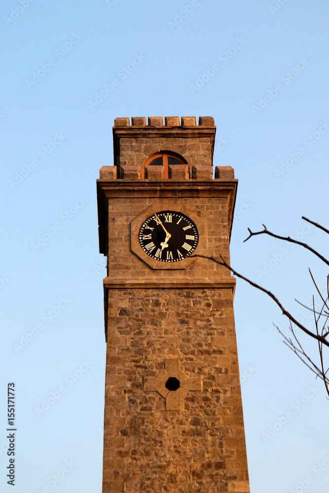 Old tower fortress with clock