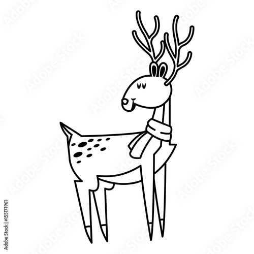 christmas reindeer horns celebration festive vector illustration