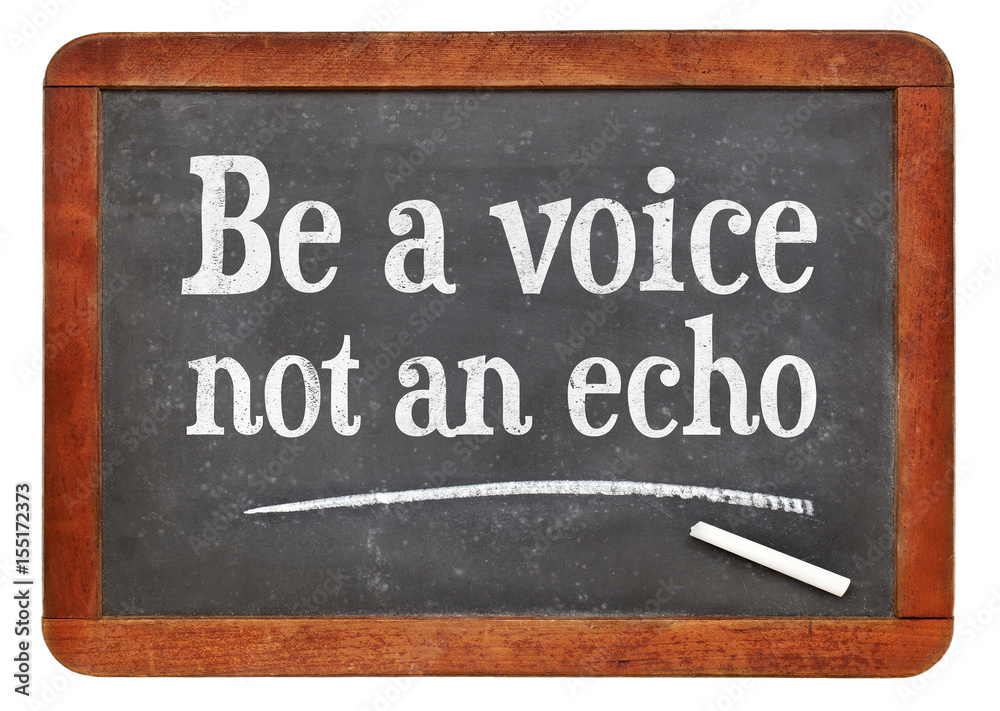 Fototapeta premium Be a voice, not an echo advice