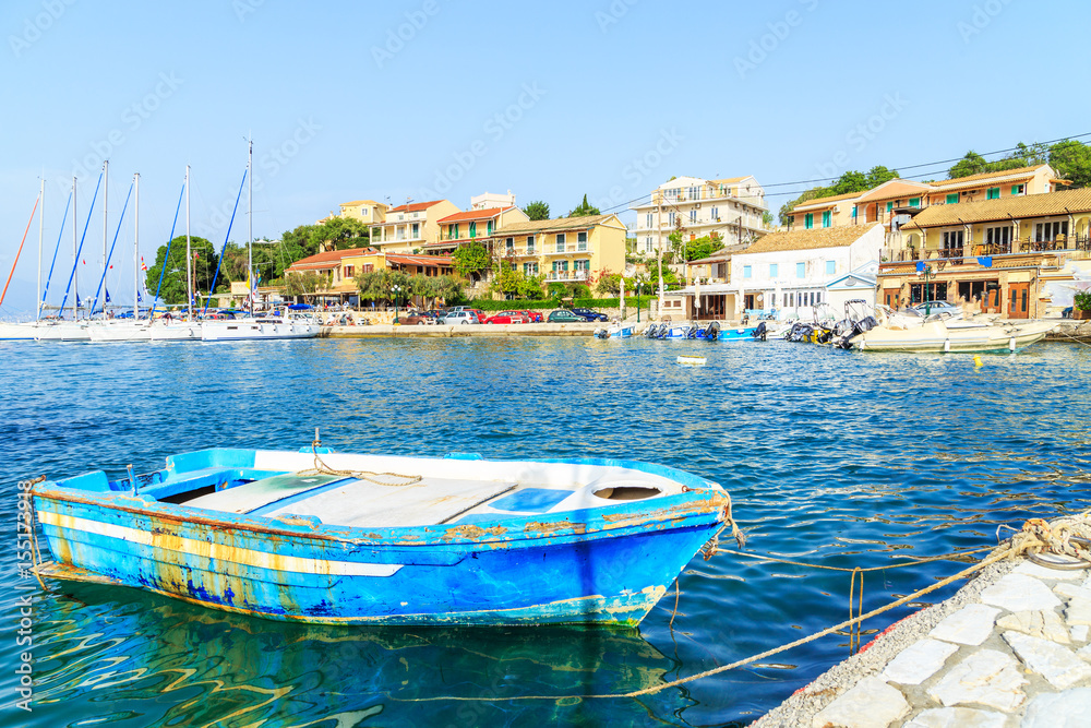 Panorama of Kassiopi, town in Corfu, Greece