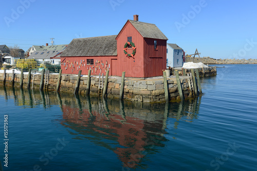 Motif Number 1 is a fishing shack built in 1840 in Rockport, Massachusetts, USA. This building is the the most famous symbol of New England maritime life.