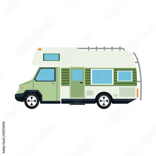 Fototapeta Naklejka Na Ścianę i Meble -  truck camping transport travel tourism vector illustration