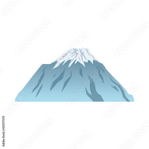 snow peak mountain travel tourism vector illustration