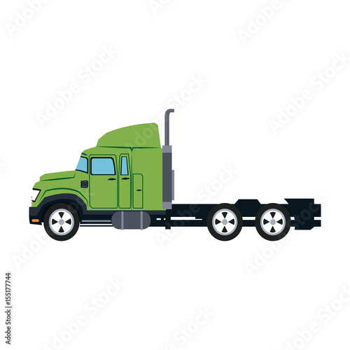 truck cabin transport industry trailer vehicle vector illustration
