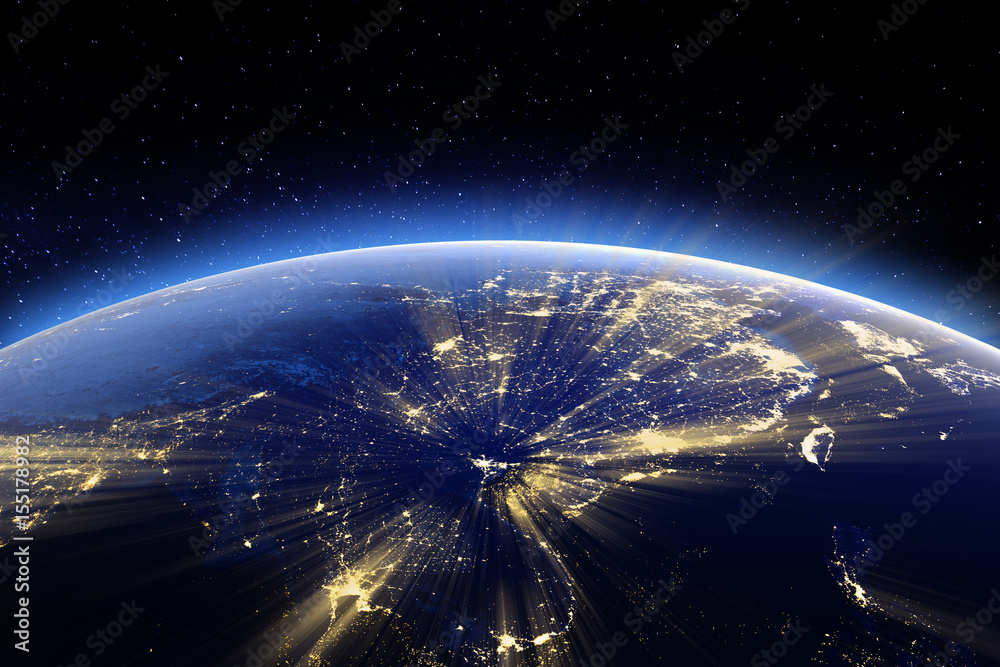 Fototapeta premium Asia. Elements of this image furnished by NASA