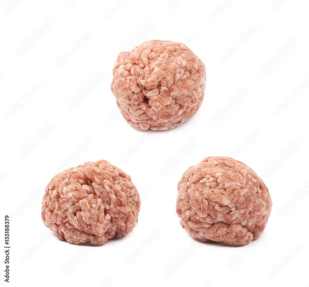 Ball of minced meat isolated Ball of minced meat isolated